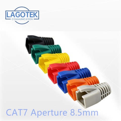 Защитные колпачки для сетевого кабеля RJ45 Cat7 Cat6a, защитные разноцветные колпачки для кабеля Ethernet Cat 7, цветная втулка для сапог, внешний диаметр 8,5 мм ► Фото 1/4