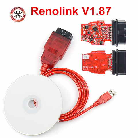 Диагностический интерфейс Renolink OBD2 V1.87 для автомобилей Re-nault/D-acia, программатор ECU, подушка безопасности/кодирование ключей, многофункциональный, 2022 ► Фото 1/6