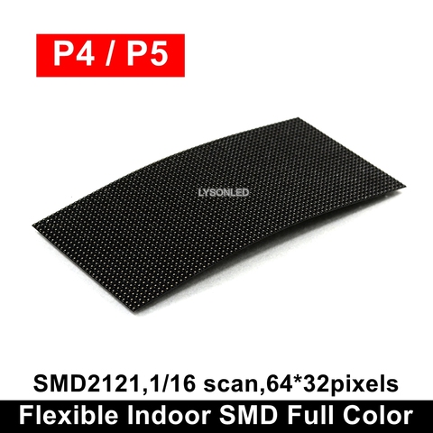Светодиодный модуль P4 P5 SMD, гибкий, полноцветный, 64x32 пикселей ► Фото 1/6