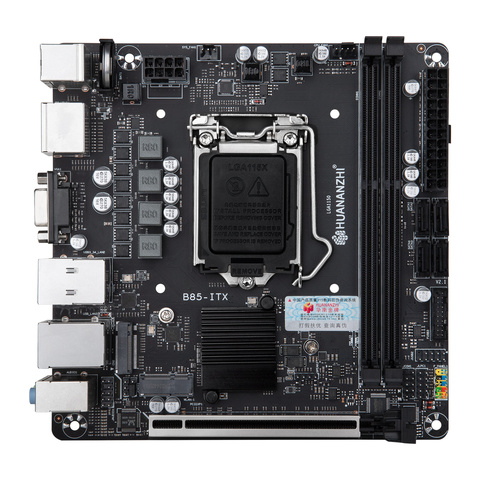 Материнская плата HUANANZHI B85 ITX Intel LGA 1150 i3 i5 i7 E3 DDR3 1600 МГц 16 Гб M.2 SATA USB3.0 VGA DP HDMI-совместимая ► Фото 1/4