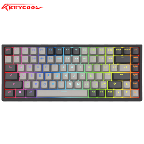 Механическая клавиатура RGB Hotswap Keycool 84, игровые клавиатуры с переключателем gateron, подсветка, компактная мини-клавиатура Keycool 84 ► Фото 1/2