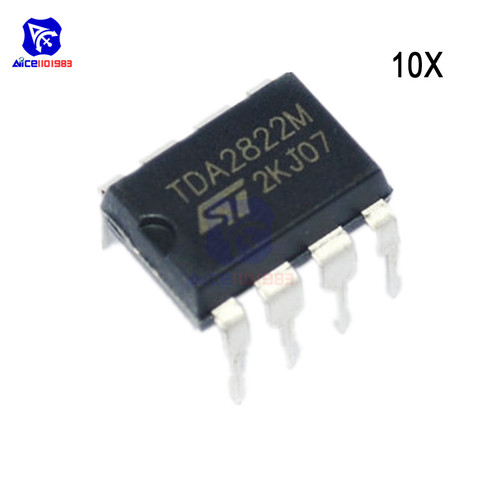 Diymore 10 шт./лот IC чипы TDA2822 TDA2822M DIP-8 AMP Аудио двойной низкий вольт оригинальные Интегральные схемы ► Фото 1/2