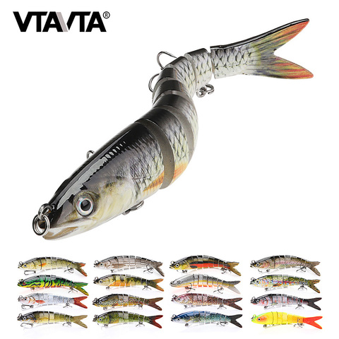 VTAVTA 10/14 см тонущие рыболовные приманки, наживки, соединенные Crankbait Swimbait 8 сегментная жесткая искусственная приманка для рыболовных снастей ► Фото 1/6