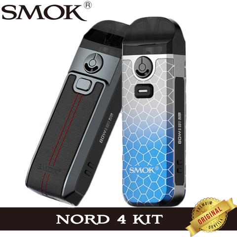 Оригинальный электронных сигарет SMOK Nord 4 комплект 80 Вт Pod Vape 2000 мА/ч, Батарея 4,5 мл Nord4 Pod картридж об/мин 2 сетки катушки электронная сигарета испаритель ► Фото 1/6