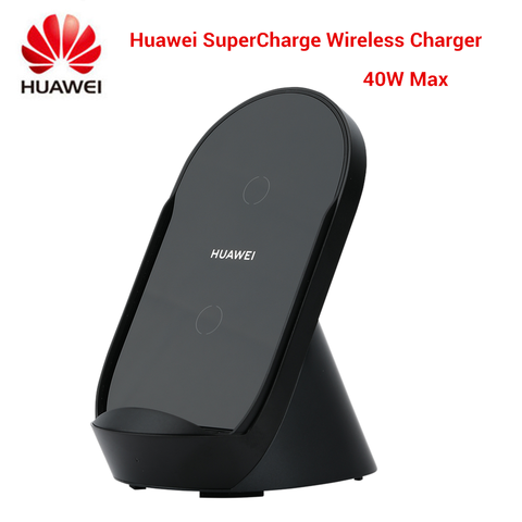 Оригинальное Беспроводное зарядное устройство Huawei SuperCharge, подставка 40 Вт макс., вертикальное настольное зарядное устройство CP62 для P40 Pro Mate 30 Pro, беспроводное зарядное устройство ► Фото 1/6