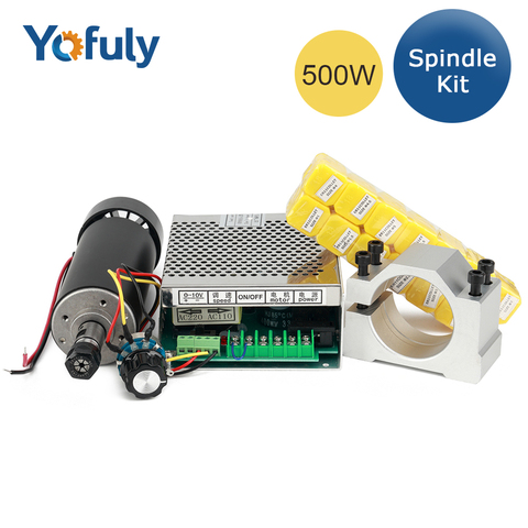 500 Вт CNC шпиндель с воздушным охлаждением мотор шпинделя 500 Вт 220 в источник питания 52 мм зажимы ER11 цанговый патрон для гравировки ► Фото 1/6