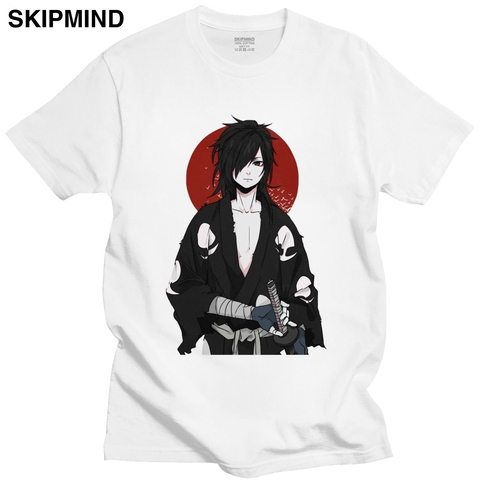 Крутая футболка Dororo Hyakkimaru Manga, Мужская футболка с короткими рукавами, летняя футболка с изображением самурайского воина, хлопковая Футболка... ► Фото 1/6
