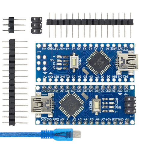 Совместимый контроллер Nano v3.0 для Arduino, с загрузчиком, USB-драйвером CH340, 16 МГц, ATMEGA328P/168P ► Фото 1/6