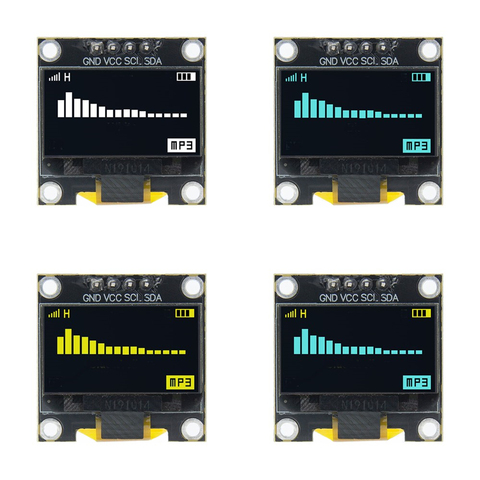 Модуль OLED 0,96 дюйма, белый/синий/желтый синий 128X64 OLED ЖК-дисплей, светодиодный модуль 4 pin, IIC I2C, для Arduino ► Фото 1/5