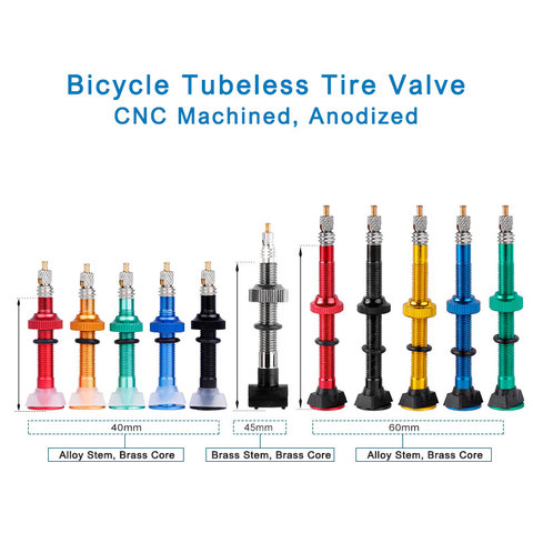 Deemount 1 пара 40/45/60 мм CNC Обработанные Presta клапаны для MTB шоссейного велосипеда бескамерные шины латунь ядро ► Фото 1/6