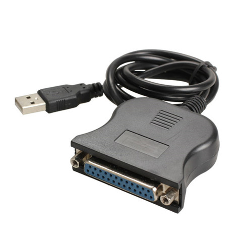 Черный 95 см USB 1,1 для DB25 женский Порты и разъёмы Распечатать кабель преобразователя LPT двунаправленный параллельный интерфейс Связь ► Фото 1/6