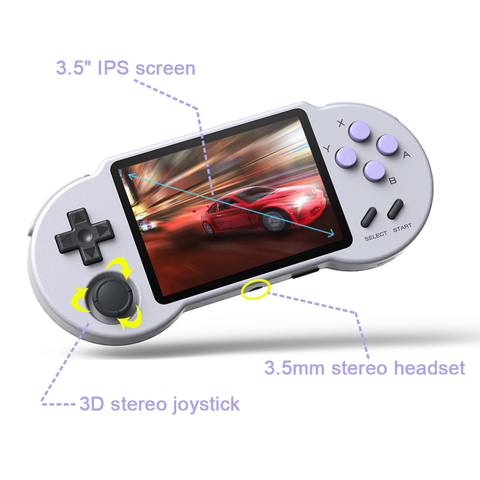 Pocketgo S30 Ретро игровая портативная консоль с 3,5 дюймовым IPS экраном, портативная консоль для видеоигр с поддержкой ps1 ► Фото 1/6