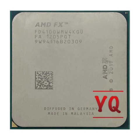 AMD FX-Series FX4100 FX-4100 FX 4100 3,6 ГГц четырехъядерный процессор FD4100WMW4KGU разъем AM3 + ► Фото 1/1