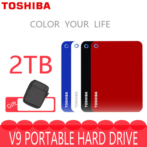 Внешний жесткий диск TOSHIBA 2 ТБ, 1000 Гб HD 1000 Гб HDD Портативный CANVIO V8 USB 3,0 SATA3 2,5 