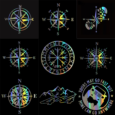 Наклейка на мотоцикл NSWE Compass, светоотражающие автомобильные наклейки, наклейка на мотоцикл, забавная JDM виниловая наклейка на автомобиль, Стайлинг для yamaha suzuki ► Фото 1/6