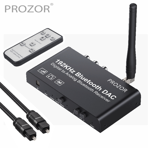 PROZOR DAC преобразователь встроенный bluetooth-приемник 192 кГц DAC с ИК-пультом дистанционного управления цифровой коаксиальный Toslink для L/R RCA 3,5 мм ► Фото 1/6