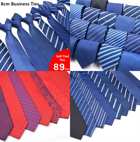 70 видов мужских галстуков, однотонные полосатые Цветочные Галстуки 8 см, жаккардовые Аксессуары для галстуков, повседневная одежда, галстук... ► Фото 1/6