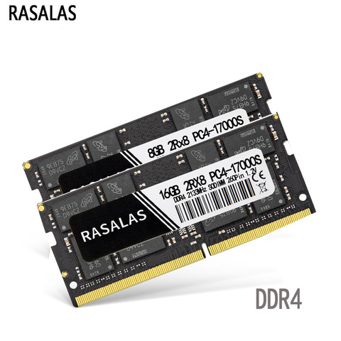 Rasalas DDR4 Оперативная память 4 ГБ 8 ГБ оперативной памяти, 16 Гб встроенной памяти, PC3-10600S 2133 2400 2666 МГц SO-DIMM 1,2V Тетрадь 260Pin Sodimm памяти ноутбука NO-ECC ► Фото 1/6