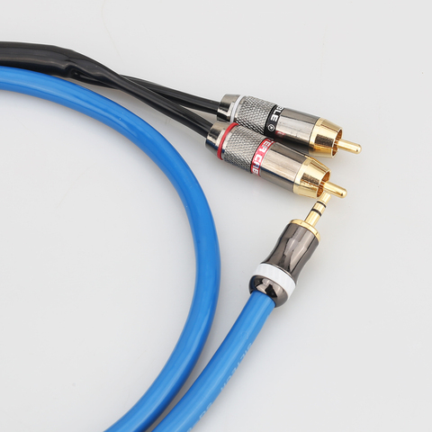 A10 Hifi Canare 3.5mm to 2RCA Audio Cable PC Mobilephone Amplifier Interconnect High Quality 3.5 Jack to RCA Cable ► Фото 1/6