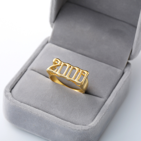Мужское и женское кольцо из нержавеющей стали, кольцо золотого и серебряного цвета с цифрами, 1996, 1998, 1996 ► Фото 1/6