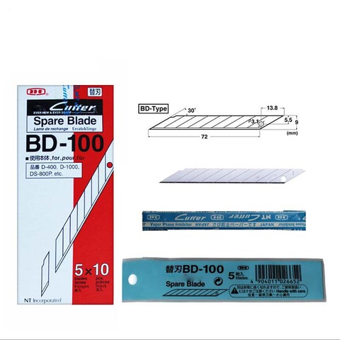 Новое запасное лезвие для резца, маленькое художественное лезвие 9 мм, 30 градусов, 50 лезвий в упаковке, для BD-100, 1 шт., 1 шт., 1 шт., 5 шт. в упаковке,... ► Фото 1/4