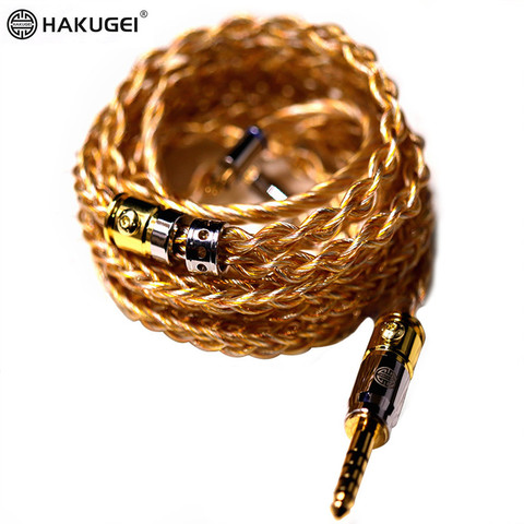 Кабель для наушников FENGRU HAKUGEI Golden Treasure Three Element Mix 8 Share 21awg 2Pin 0,78 мм MMCX QDC ► Фото 1/1