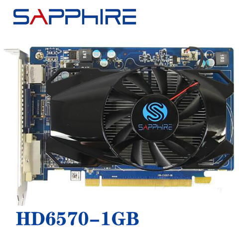 Видеокарта SAPPHIRE HD6570 1 ГБ для AMD, GPU Radeon HD 6570 GDDR5 бит, графические карты для ПК, компьютерных игр, видеокарт HDMI ► Фото 1/6