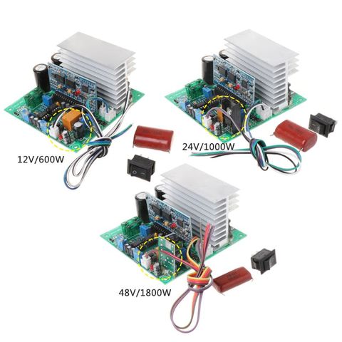 Инвертор с чистым синусом Мощность преобразователь частоты доска 12/24 V/48V 600/1000/1800W готовой Панели для 