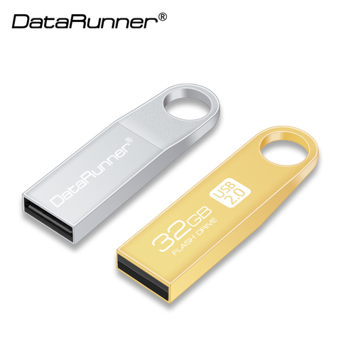 DataRunner брелок флеш-диск USB 2,0 металлический флэш-накопитель 64 ГБ 32 ГБ оперативной памяти, 16 Гб встроенной памяти, 8 ГБ 4 ГБ флэш-накопитель Водонепроницаемый USB флеш-накопитель флешки ► Фото 1/6