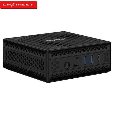 Chatreey AC1-Z безвентиляторный мини-ПК Intel Quad core J3455 J4105 двойной HDMI настольный компьютер windows 10, linux, HTPC, супер-генераторная установка ► Фото 1/6