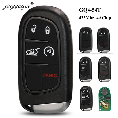 Jingyuqin KeylessGo 433 МГц Hitag-AES 4A чип 2/3/4/5 BTN удаленный умный ключ для Jeep Cherokee DODGE RAM Durango Chrysler GQ4-54T ► Фото 1/6