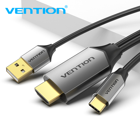 Кабель Vention USB C к HDMI 4K 60 Гц Type C к HDMI, адаптер HDMI Thunderbolt 3 для Huawei Mate 30 Pro MacBook Pro Air ipad Pro 2 м ► Фото 1/6