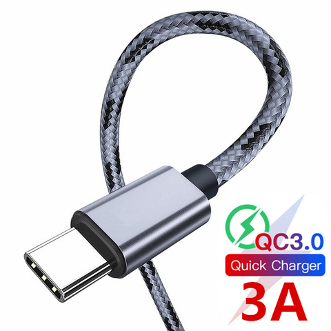 Кабель с разъемом USB Type-C для быстрой зарядки 3,0, провод с функцией быстрой зарядки для Samsung S9, Xiaomi Redmi K20 Pro, Huawei, кабели для телефонов ► Фото 1/6