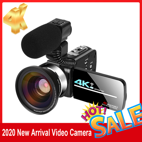 Видеокамера KOMERY 4K, 48 МП, Wi-Fi, живая трансляция, ввоз для Youbute, пейзаж, сенсорный экран, ночное видение, цифровая камера с зумом ► Фото 1/6