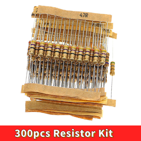 Комплект резисторов 300 шт. 1 Вт 5% 30 значений X 10 шт. углеродная пленка сопротивление 0,1-750 Ом набор ► Фото 1/5