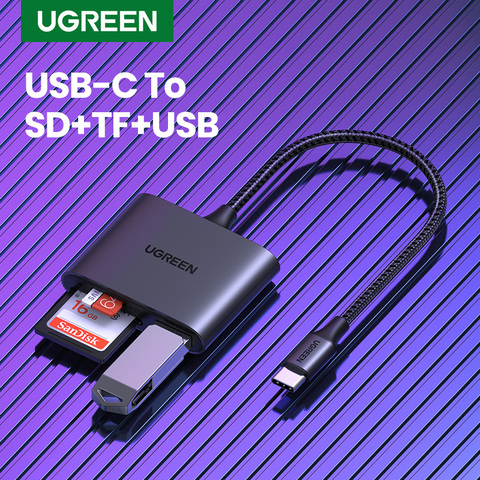 UGREEN USB C кардридер Тип C к USB SD Micro SD кардридер для ipad ноутбука аксессуары карта памяти адаптер SD кардридер ► Фото 1/6