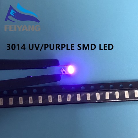 100pcs SMD 3014 Светодиодный светильник, излучающая Диодная лампочка чип UV-PURPLE 0,1 Вт 3В SMT Micro DIY печатная поверхностного монтажа испускать бусины ► Фото 1/4