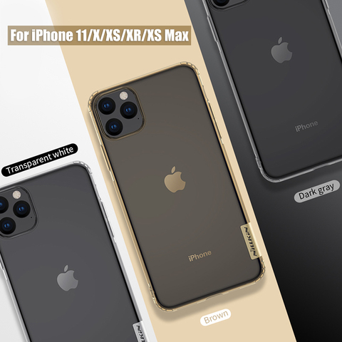 Прозрачный Мягкий Силиконовый ТПУ защитный чехол Nillkin Nature для iPhone 11/X/XR/XS Max, iPhone 11 Pro ► Фото 1/6