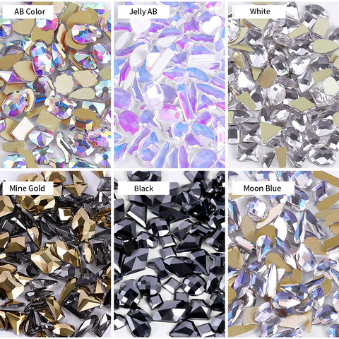 Смешанные кристаллы AB для дизайна ногтей Стразы с плоской задней поверхностью Стразы блестящие стеклянные камни для ногтей драгоценные ка... ► Фото 1/6