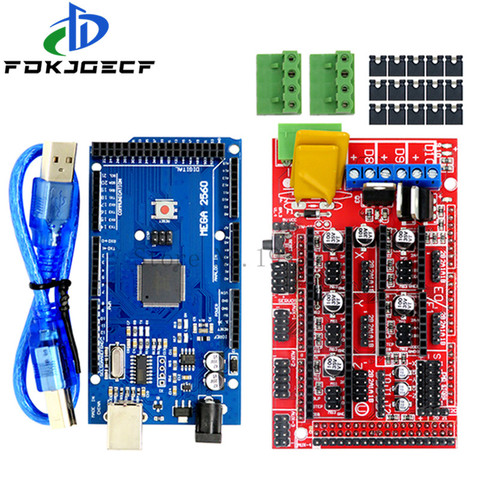 Мега 2560 R3 Mega2560 REV3 + 1 шт RAMPS 1,4 контроллер для arduino 3D принтера комплект Reprap MendelPrusa ► Фото 1/5