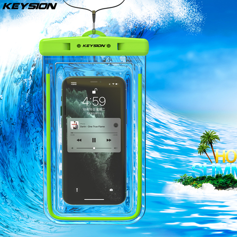 Водонепроницаемый чехол KEYSION IPX8 для samsung Xiaomi redmi, мобильный телефон, чехол для плавания, светящийся подводный чехол для huawei iPhone OPPO ► Фото 1/6