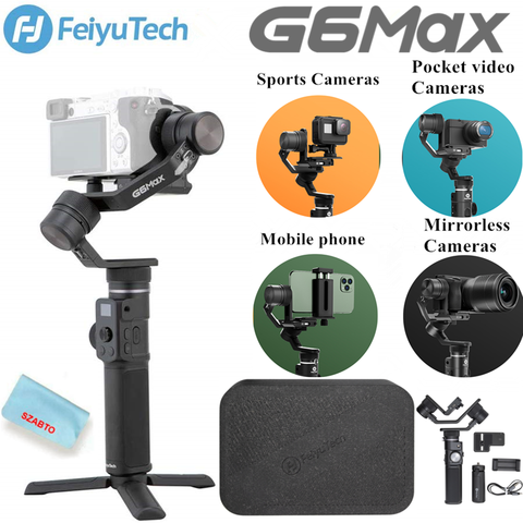 FeiyuTech Feiyu G6 Max 3-осевая ручная камера стабилизатор для беззеркальной камеры Карманная камера GoPro Hero 7 6 5 смартфон ► Фото 1/6