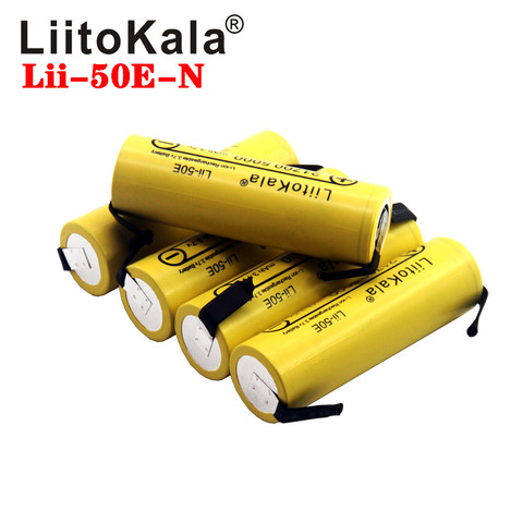 Литий-ионный аккумулятор LiitoKala IMR 21700, литий-ионный аккумулятор высокой емкости, 5000 мАч, 3,7 В, 40 А, с защитой от непогоды ► Фото 1/6
