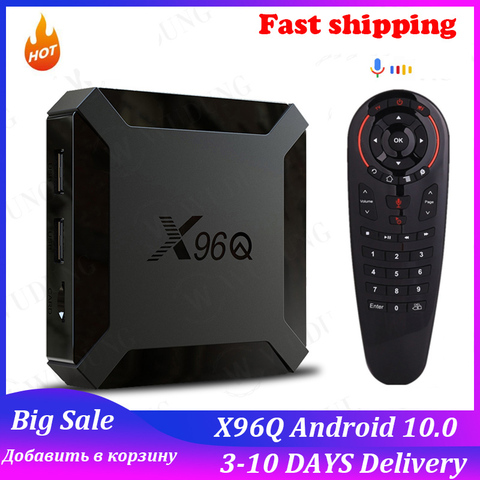 Горячая X96Q Android 10,0 Смарт ТВ коробка 2 Гб 16 Гб Allwinner H313 Четырехъядерный 4K VS X96 мини телеприставка быстрая X96 Q ТВ коробка быстрая доставка 2022 ► Фото 1/6