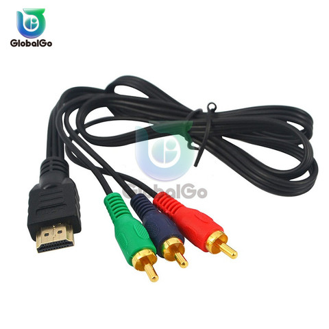 Кабель HDMI-RCA, переходник со штекера HDMI на 3RCA AV, композитный штекер M/M, адаптер, преобразователь, кабель, шнур, передатчик ► Фото 1/6