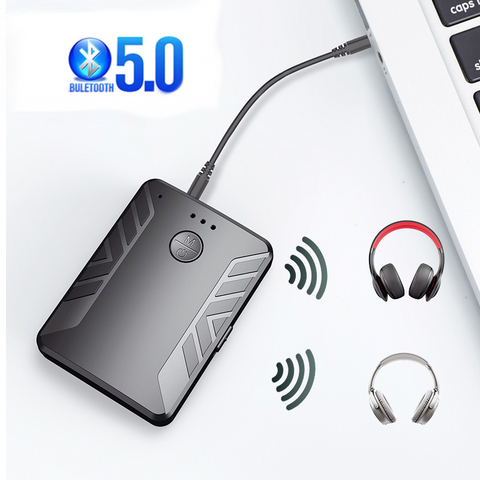 Беспроводной bluetooth-адаптер 5,0, можно подключить два bluetooth-наушника, приемник bluetooth для дома и автомобиля, передатчик одновременно ► Фото 1/6