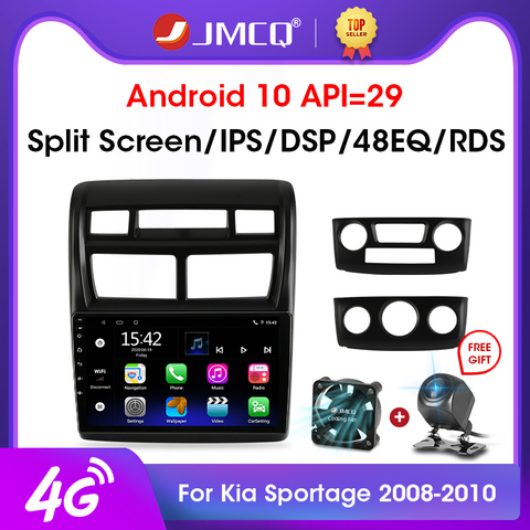 Автомагнитола JMCQ, 2 din, 2 + 32 гб, Android 10, 4G + WiFi, мультимедийный видеоплеер для Kia Sportage 2 2008-2010, GPS-навигация, головное устройство 2 din ► Фото 1/6