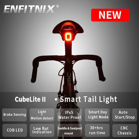 Xlite100 CubeLiteII задний фонарь для велосипеда с возможностью светильник интеллигентая (ый) Сенсор тормозной светильник s USB дорожный велосипед MTB ... ► Фото 1/6