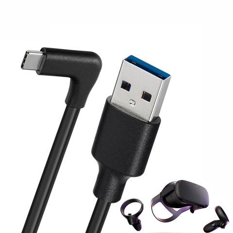 90 градусов USB3.1 Gen2 10 Гбит/с USB-C кабель для быстрой зарядки и передачи данных для SAMSUNG S20 плюс XIAOMI LG Oculus Quest 2/ 1 ссылка очки виртуальной реальности VR Type-C линия ► Фото 1/6
