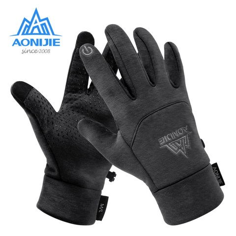 Перчатки AONIJIE M53 мужские/женские зимние с сенсорным экраном, флисовые противоскользящие ветрозащитные велосипедные перчатки для кемпинга, ... ► Фото 1/6